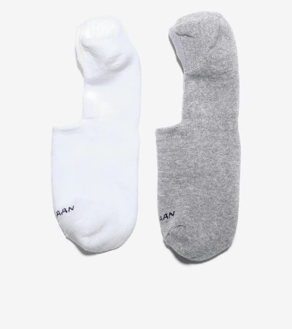 Cole Haan Socks*Men's Casual Cushion Sock Liner – 2 Pack White-GreyHeather