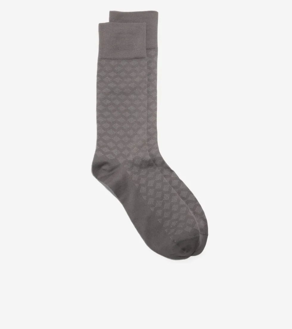 Cole Haan Socks*Men's Diamond Microfiber Dress Crew Socks DarkGrey