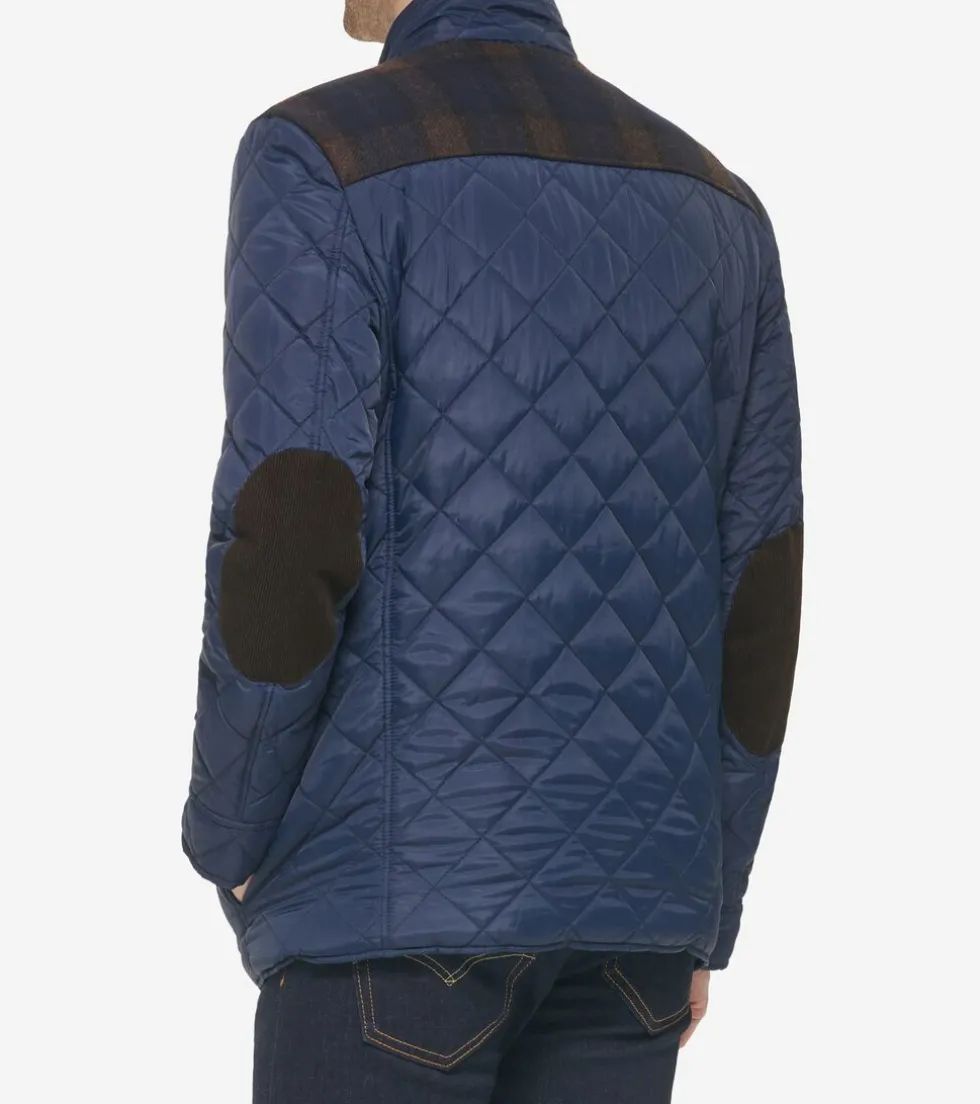 mens_mix_media_diamond_quilted_jacket_2.webp Cole Haan Quilted Jackets | Outerwear*Men's Mix Media Diamond Quilted Jacket Navy
