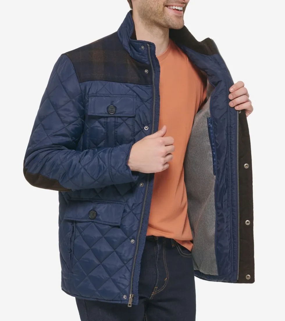 mens_mix_media_diamond_quilted_jacket_3.webp Cole Haan Quilted Jackets | Outerwear*Men's Mix Media Diamond Quilted Jacket Navy