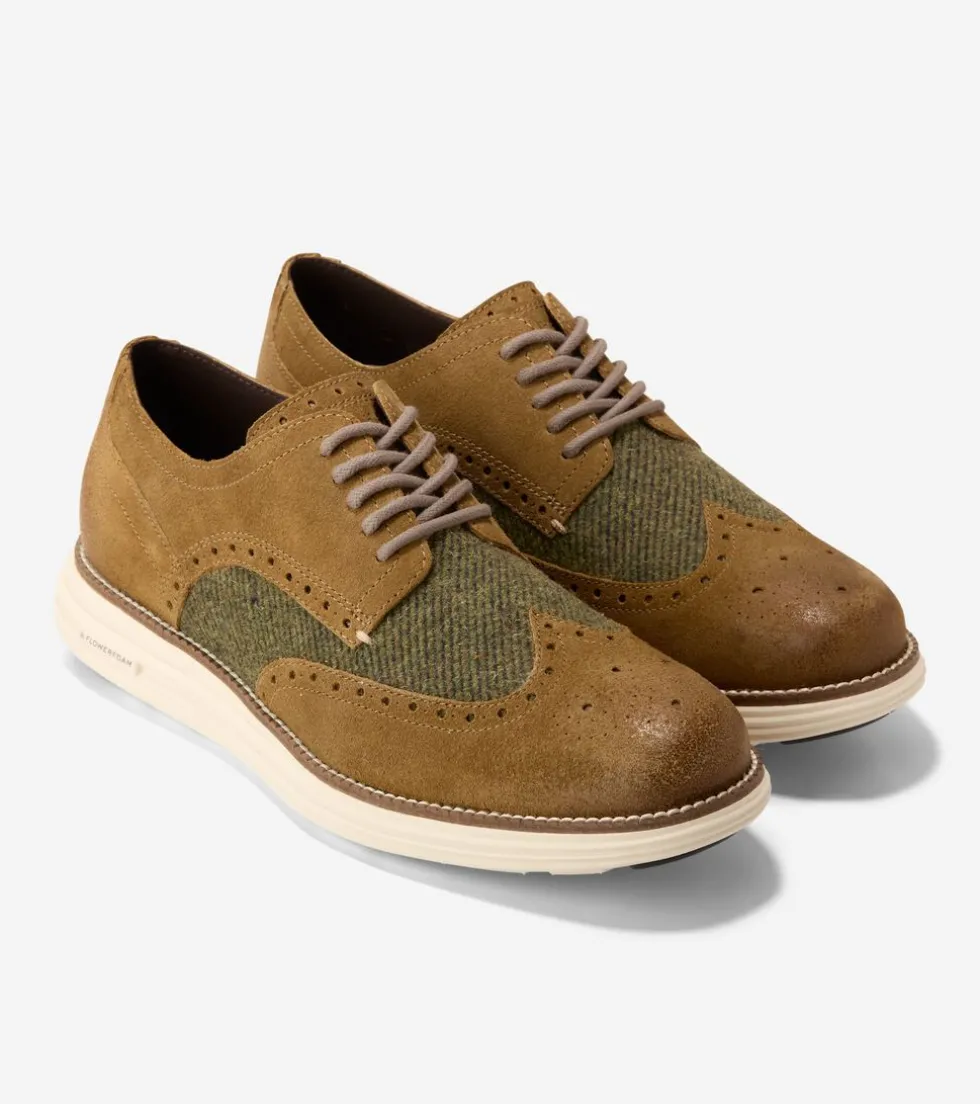mens_oslashriginalgrand_remastered_wingtip_oxfords_4-1.webp Cole Haan Dress Shoes | Oxfords*Men's ØriginalGrand Remastered Wingtip Oxfords DesertOlive-AlabasterGleam