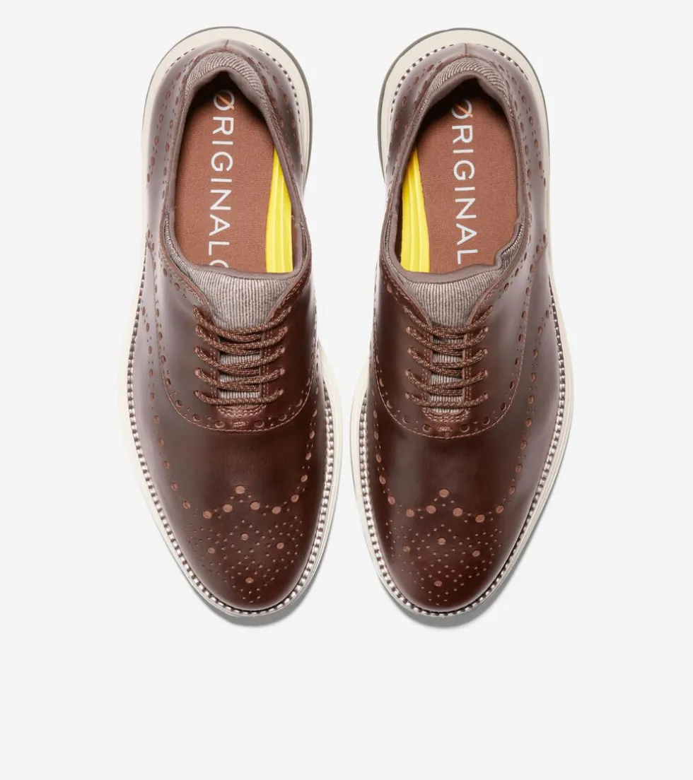 mens_oslashriginalgrand_ultra_wingtip_oxfords_3-4.webp Cole Haan Dress Shoes | Oxfords*Men's ØriginalGrand Ultra Wingtip Oxfords Earthen-DoveGray-RosinGreen