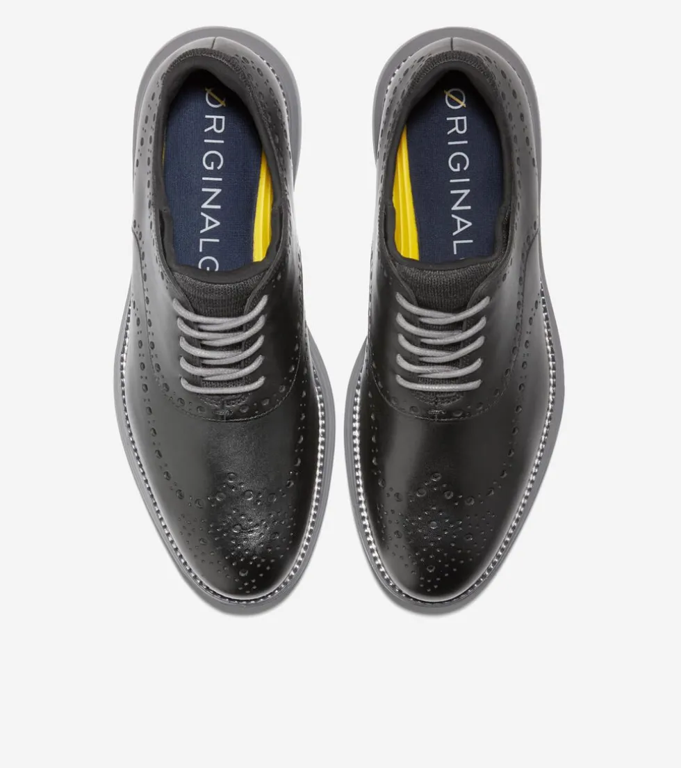 mens_oslashriginalgrand_ultra_wingtip_oxfords_3-7.webp Cole Haan Extended Sizes & Widths | Dress Shoes*Men's ØriginalGrand Ultra Wingtip Oxfords BlackLeather-QuietShade