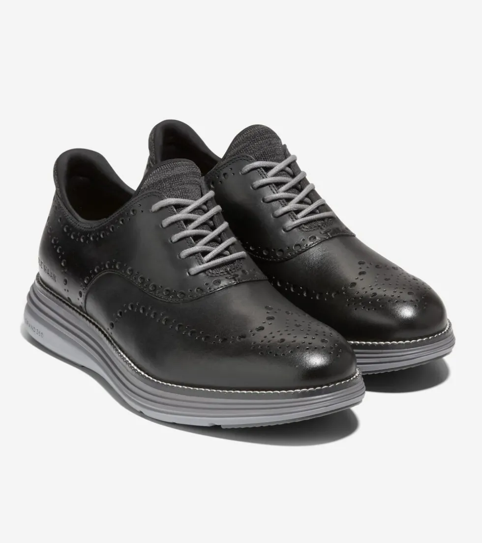 mens_oslashriginalgrand_ultra_wingtip_oxfords_4-7.webp Cole Haan Extended Sizes & Widths | Dress Shoes*Men's ØriginalGrand Ultra Wingtip Oxfords BlackLeather-QuietShade