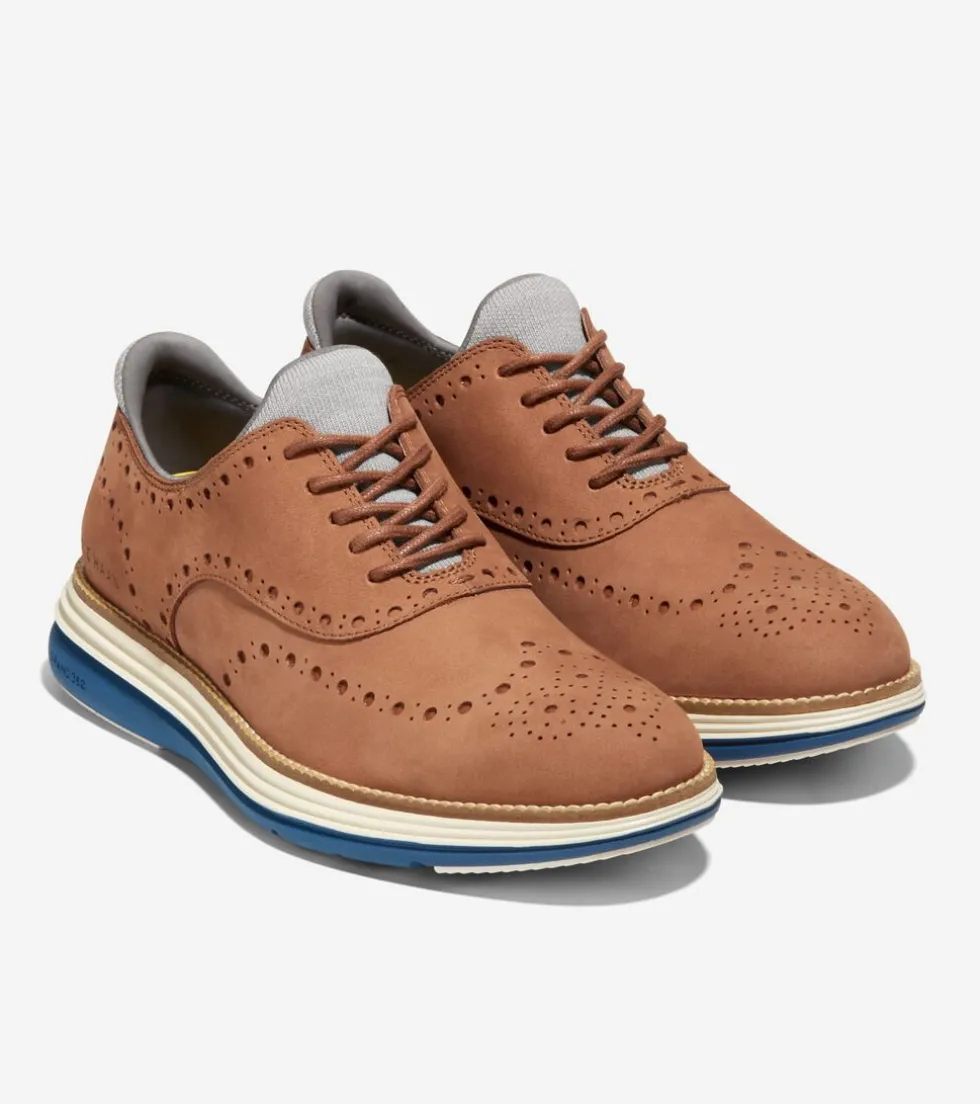 mens_oslashriginalgrand_ultra_wingtip_oxfords_4-8.webp Cole Haan Extended Sizes & Widths | Dress Shoes*Men's ØriginalGrand Ultra Wingtip Oxfords BritishTanNubuck