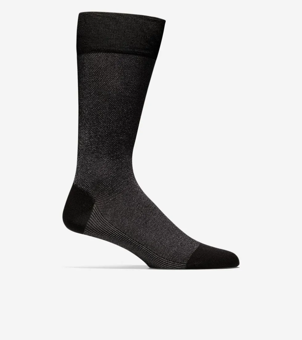 Cole Haan Socks*Men's Pique Crew Socks Black
