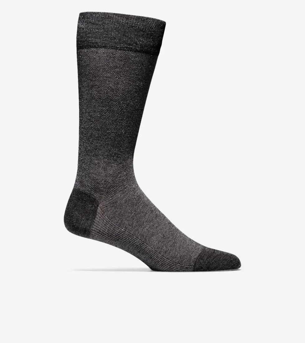 Cole Haan Socks*Men's Pique Crew Socks GraphiteHeather