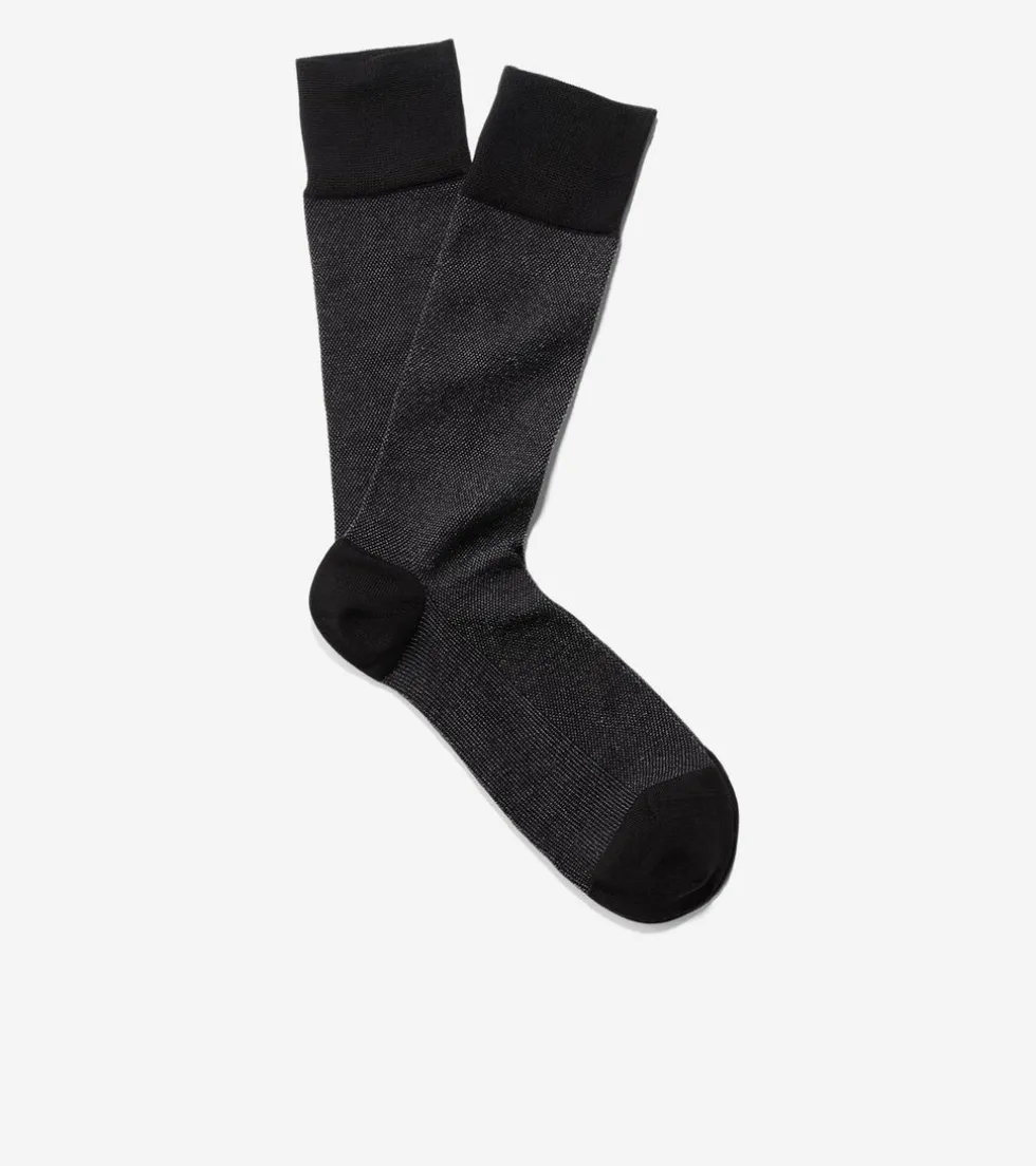 Cole Haan Socks*Men's Pique Crew Socks Black