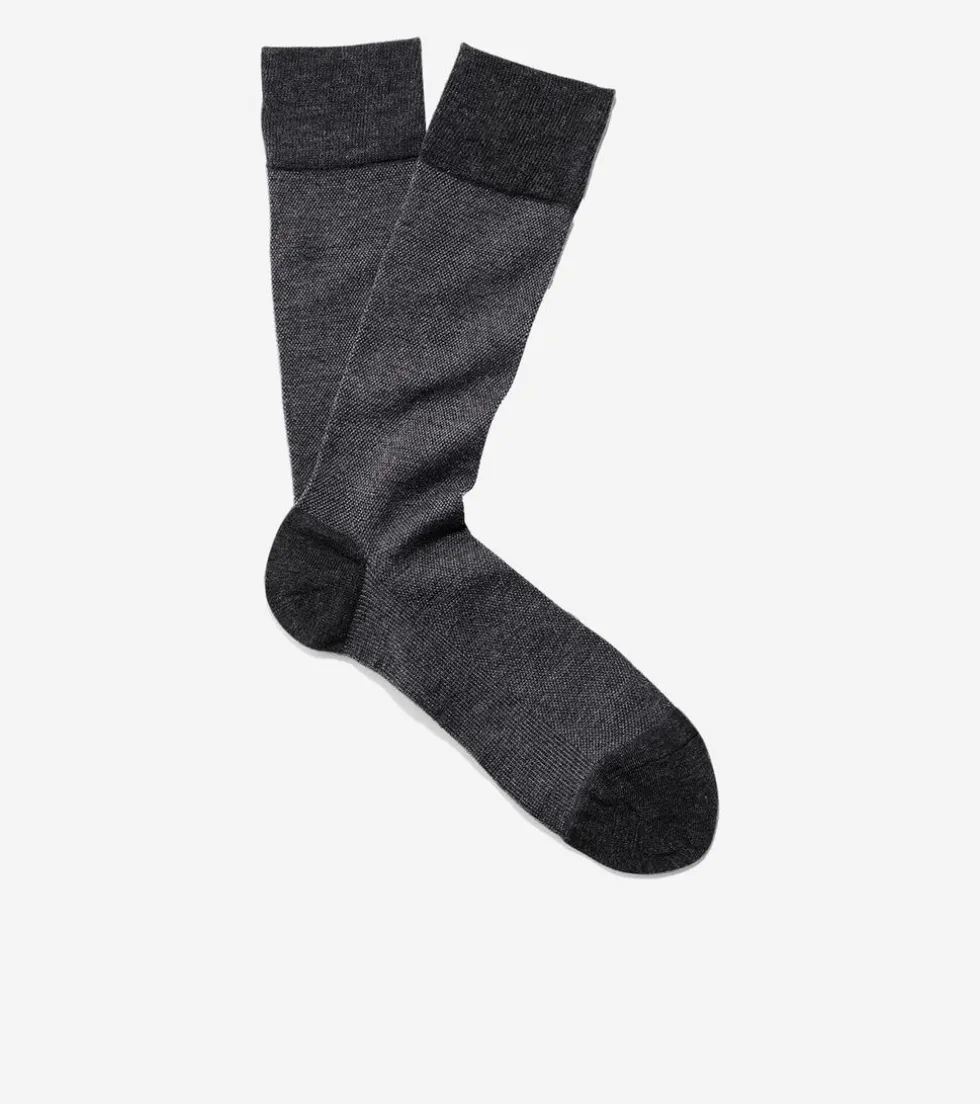 Cole Haan Socks*Men's Pique Crew Socks GraphiteHeather