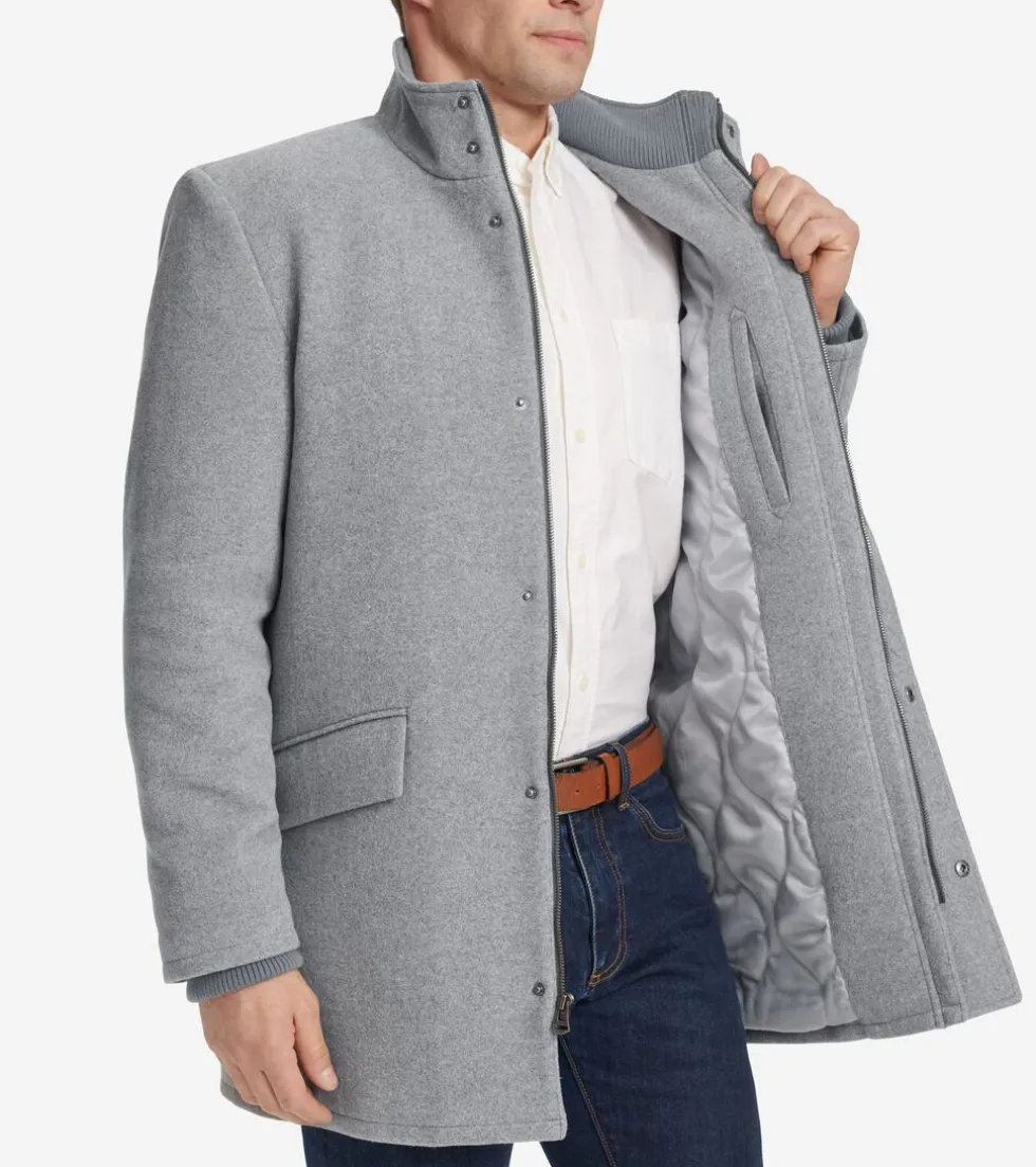mens_stand_collar_car_coat_3.webp Cole Haan Wool Coats | Car Coats & Blazers*Men's Stand Collar Car Coat LightGrey