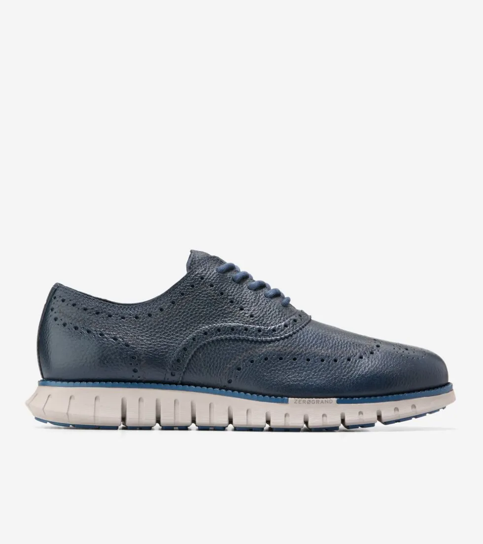 Cole Haan Oxfords*Men's ZERØGRAND Remastered Wingtip Oxfords Blueberry-EnsignBlue-Dove