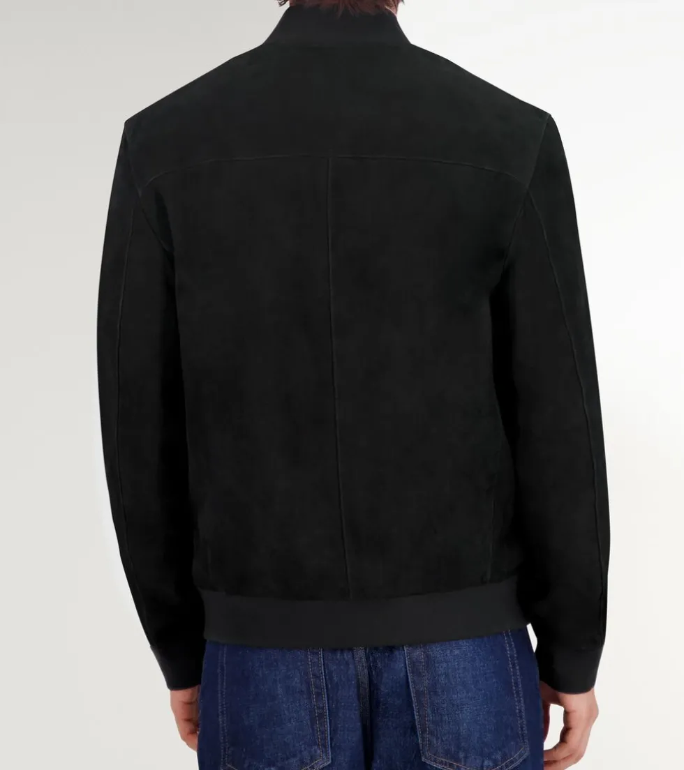 mens_zipup_suede_jacket_2-1.webp Cole Haan Bomber Jackets | Leather & Suede Jackets*Men's Zip-up Suede Jacket Black