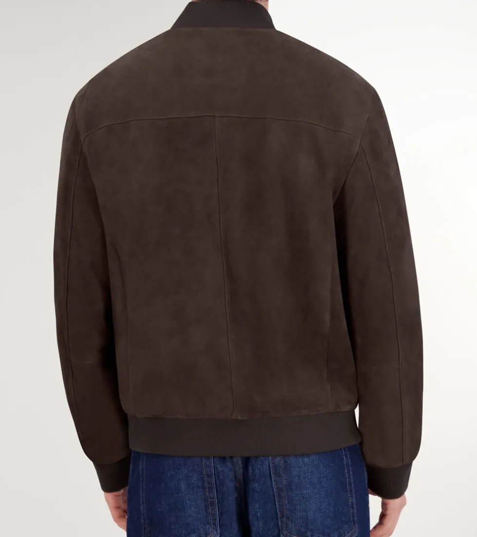 mens_zipup_suede_jacket_2.webp Cole Haan Bomber Jackets | Leather & Suede Jackets*Men's Zip-up Suede Jacket DarkChocolate