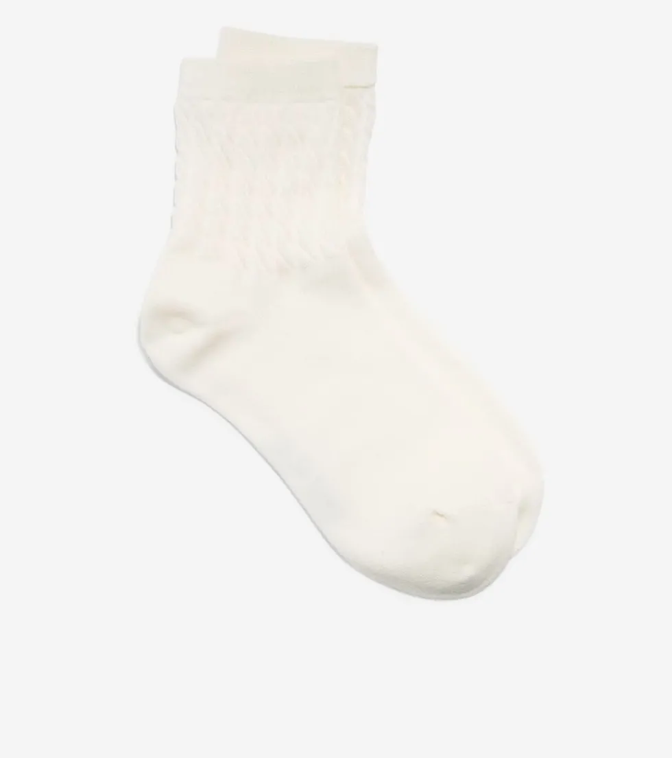 Cole Haan Socks*1 Pack Cable Knit Anklet Socks Ivory