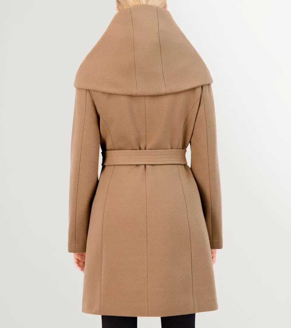 womens_belted_asymmetrical_zip_front_twill_coat_2.webp Cole Haan Wool Coats | Trench Coats*Women's Belted Asymmetrical Zip Front Twill Coat Beige