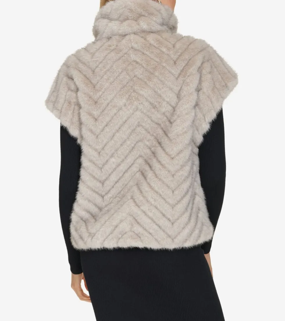 Cole Haan Vests | Outerwear*Women's Faux Fur Vest Grey