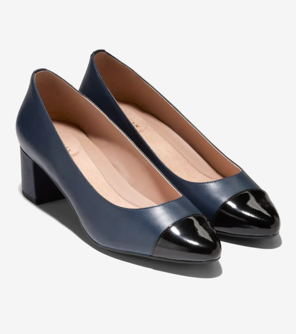 womens_goto_block_heel_pumps_mm_4-1.webp Cole Haan Dress Shoes | Heels & Pumps*Women's Go-To Block Heel Pumps 45MM NavyBlazer-BlackPatent