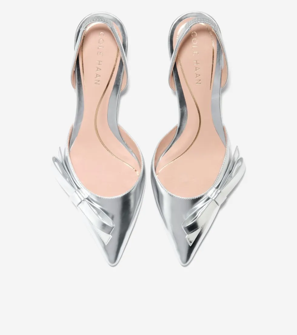 womens_noella_bow_slingback_pumps_3-2.webp Cole Haan Dress Shoes | Heels & Pumps*Women's Noella Bow Slingback Pumps SilverSpecchio