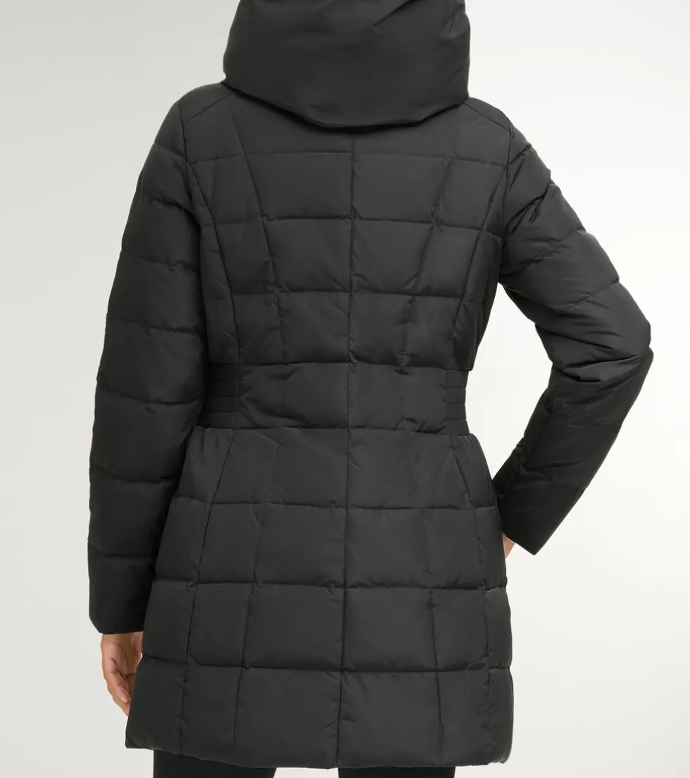 womens_quot_signature_hooded_taffeta_down_coat_2-3.webp Cole Haan Puffer Jackets | Outerwear*Women's 32" Signature Hooded Taffeta Down Coat Black