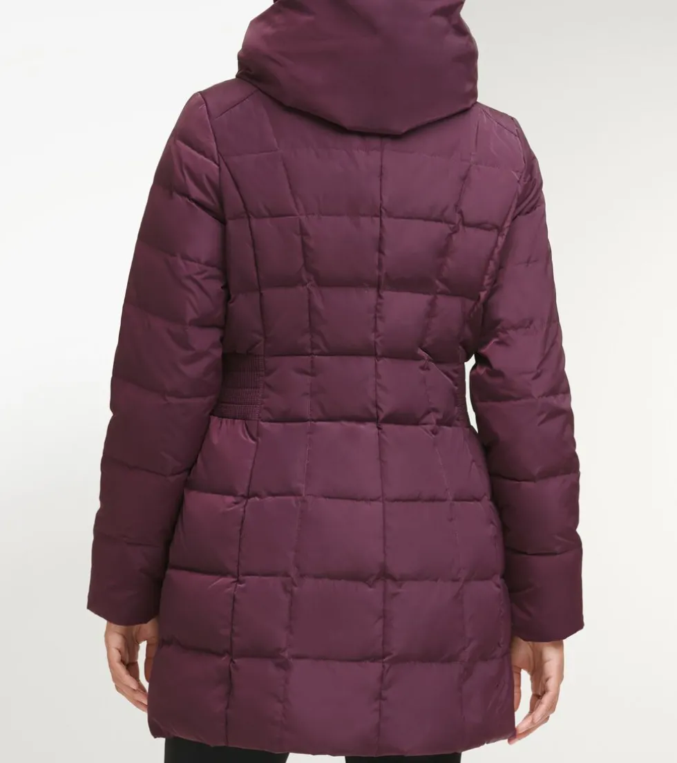womens_quot_signature_hooded_taffeta_down_coat_2-5.webp Cole Haan Puffer Jackets | Outerwear*Women's 32" Signature Hooded Taffeta Down Coat Merlot