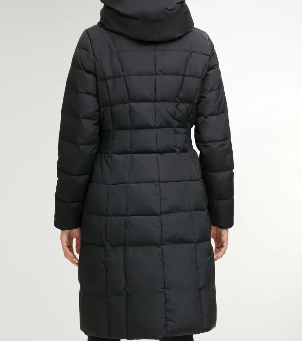 womens_signature_quot_taffeta_down_coat_with_hood_3.webp Cole Haan Outerwear | Puffer Jackets*Women's Signature 40" Taffeta Down Coat with Hood Black