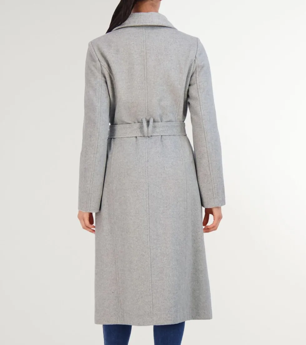 womens_slick_wool_long_coat_2.webp Cole Haan Wool Coats | Peacoats & Blazers*Women's Slick Wool Long Coat LightGrey