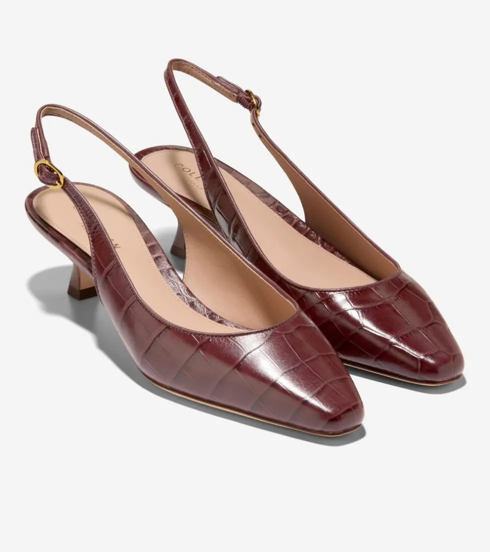 womens_tayla_kitten_heel_slingback_pumps_mm_4-2.webp Cole Haan Dress Shoes | Heels & Pumps*Women's Tayla Kitten Heel Slingback Pumps 45MM BloodstoneCrocPrint