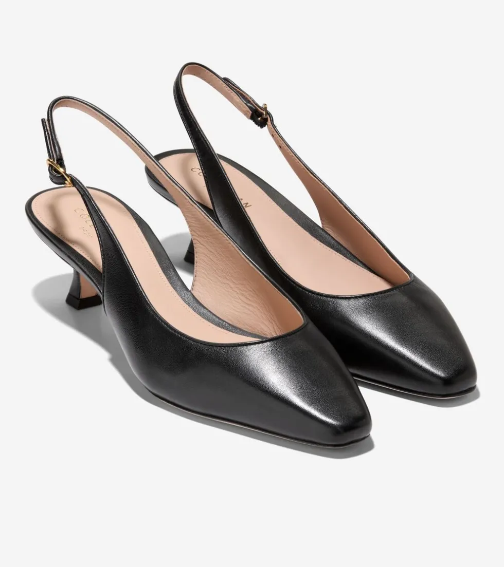 womens_tayla_kitten_heel_slingback_pumps_mm_4.webp Cole Haan Dress Shoes | Heels & Pumps*Women's Tayla Kitten Heel Slingback Pumps 45MM BlackNappa